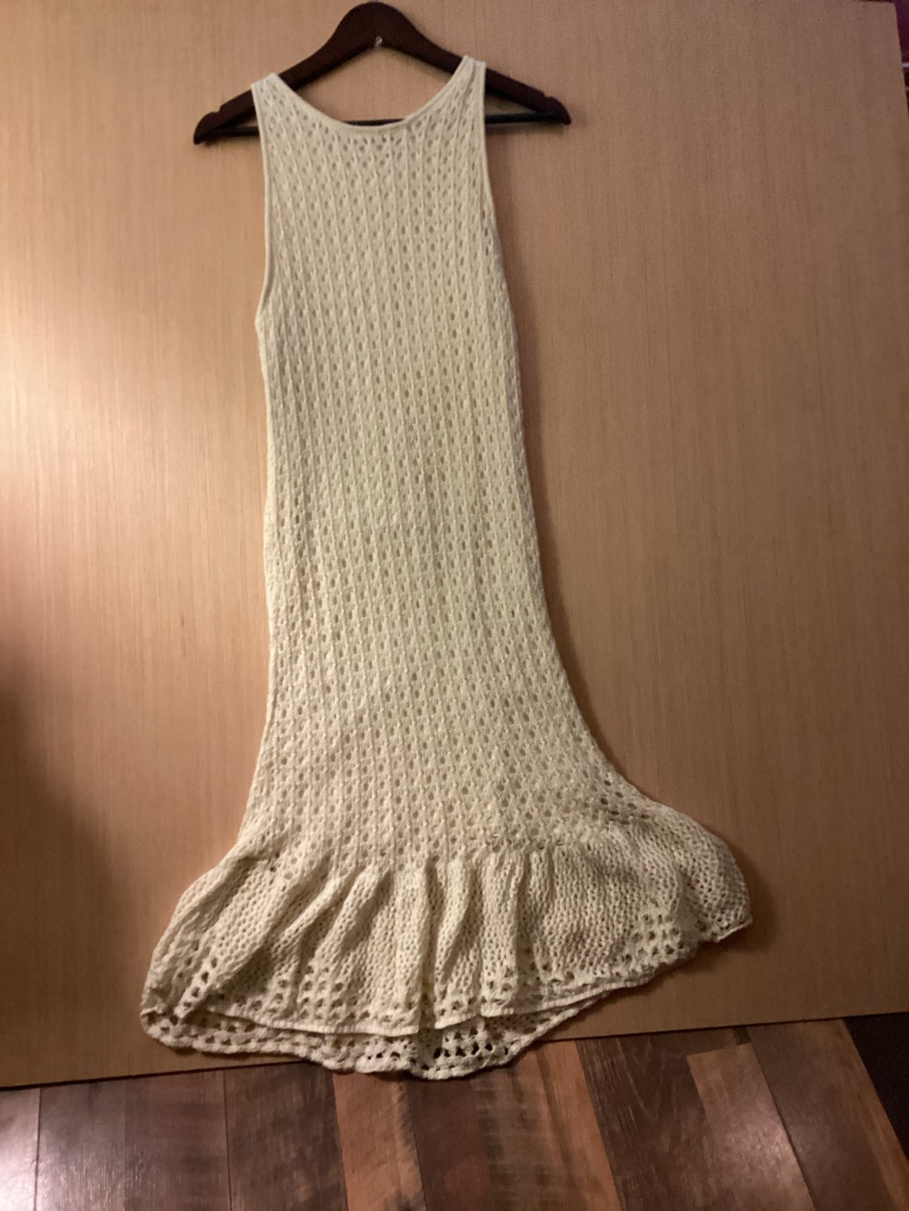 VENUS Cream Knit Mermaid-Hem dress
